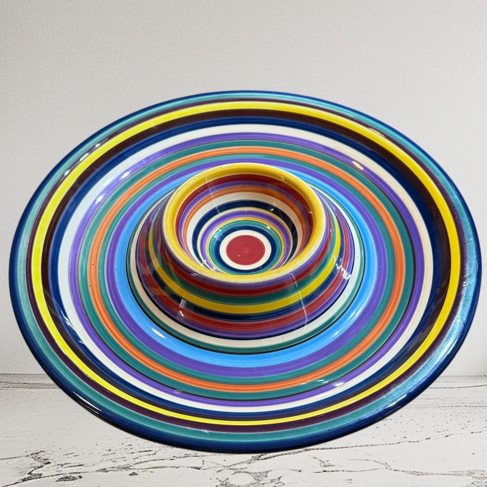 Havana by Tabletops Unlimited Chip and‎ Dip Serving Tray Multicolor 13
